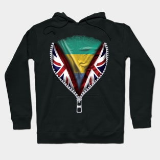 Gabonese Flag  Gabon Flag British Flag Ripped Open - Gift for Gabonese From Gabon Hoodie